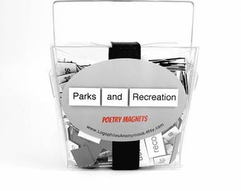 Parks and Recreation Poetry Magnets - Refrigerator Word Quote Magnets - Parks and Rec