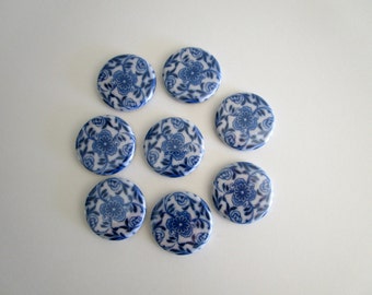 Flow Blue Refrigerator Magnets - Fridge Magnet Set - Vintage Blue and White Decor - Gift for Mom - Farmhouse or Cottage Kitchen Decor