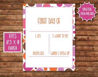 First Day of School Sign - Back To School - Back to School Sign - School Sign - First day of School Sign Reusable - Classroom Sign