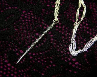 hermione granger's Wand necklace - sterling silver 925 - harry potter wands chain pendant gift emma watson magic witch everyday jewelry geek