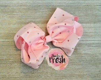 LARGE 8" Hair Bow with Rhinestones, JoJo inpired hair bow, JoJo Siwa, Jojo Bow, Jojo Siwa Inspired, Rhinestone hair bow