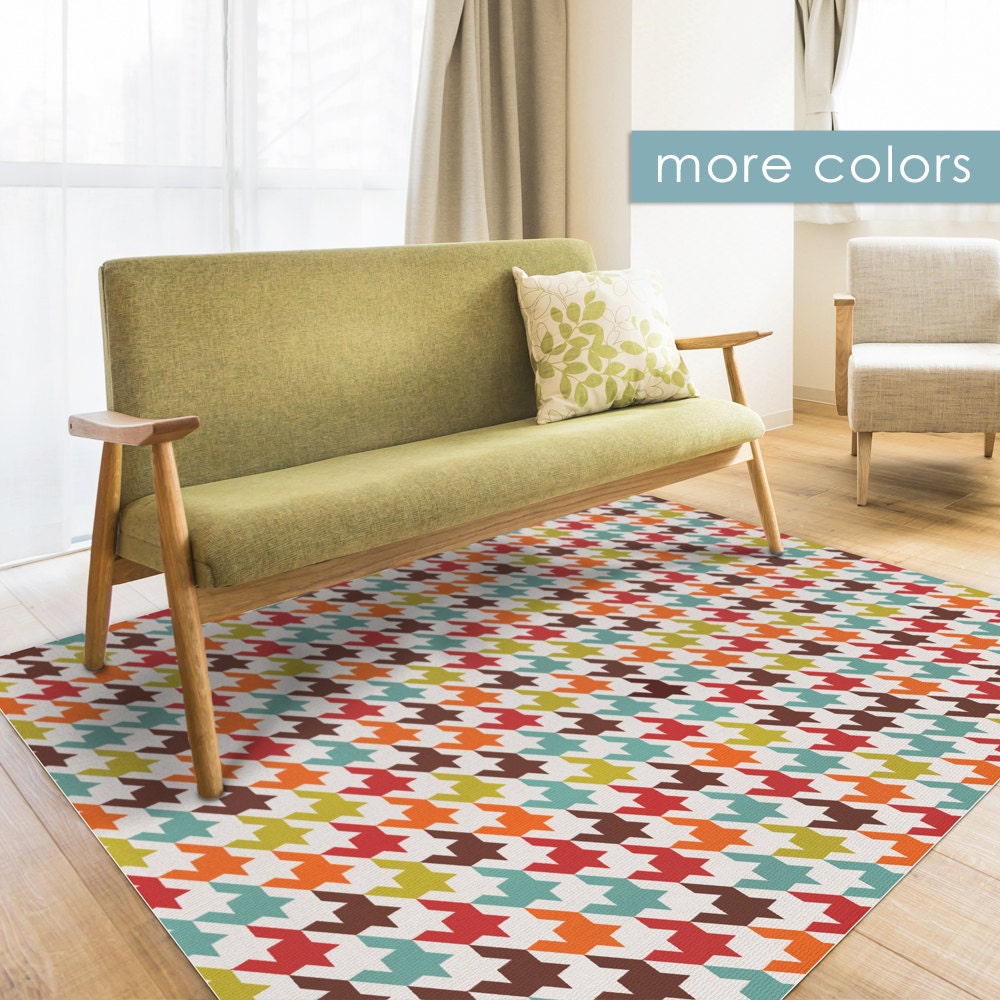Colorful linoleum area rug printed on PVC mat. modern carpet