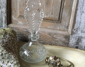 Vintage pressed glass perfume bottle
