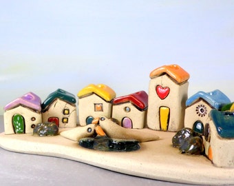 Ceramic Menorah, Hanukkah menorah, Hanukkah hostess gift, Handmade Judaica, Jewish gift, birds menorah, Israeli art, Jewish wedding gift