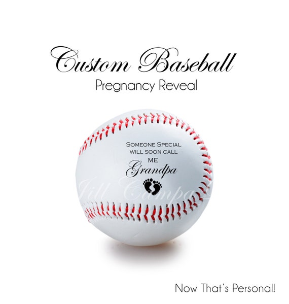 PREGNANCY ANNOUNCEMENT Personalized Baseball Custom