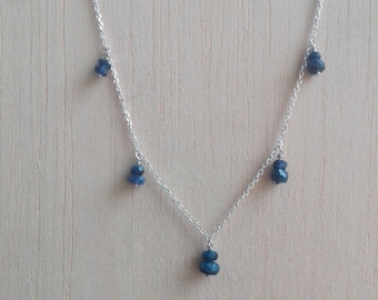Natural Sapphire And Silver Handmade Necklace Jewelry