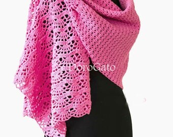 Crochet Lace shawl pattern, Crochet scarf pattern, stole, woman shawl, pattern shawl, crochet stole pattern, Instant Download /1010A/