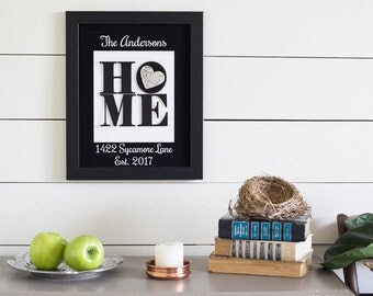 Housewarming Gift, New Home Address Art, New Home Gift, Map Art, Realtor Closing Gift, Paper Art, New House Personalized Art, Framed