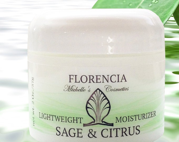 Sage & Citrus Lightweight Moisturizer; Oil-Free Hydrating Face Cream; Sensitive, Oily, Normal, Combination Skin; MiCo Michelle's Cosmetics