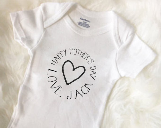 Happy Mother's Day Baby Outfit, From Baby, Baby Boy Onesies®, Baby Bodysuit, Custom Baby Onesies®, Personalized Mother's Day Gift