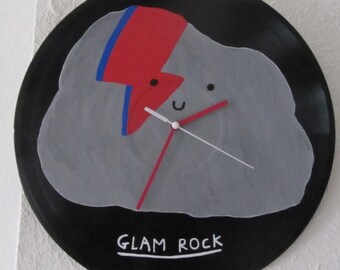 Vinyl clock 'Glam Rock'