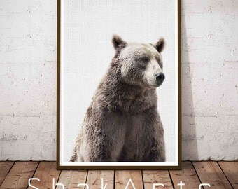 Bear, Abstract Wall Poster, Teddy Bear Art Decor, Bear Wall Decal, Bear Wall Art Print, Bear Art Print, Space Nursery, Space Themed Nursery