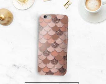 Rose Gold Mermaid Case, 7 Case Glitter, Rose Gold Samsung S8, iPhone 5s Case, Google Pixel, Durable Case, 6s, Phone Case, iPhone 6 Plus