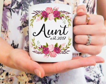 Personalized Aunt Mug | Gifts for Aunts, Baby Announcement, Sister Gift, Pregancy Announcement Mug, Aunt To Be, New Aunt Mug, Gift Ideas