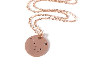 Rose Gold North Star Necklace, Big Dipper, Constellation, Ursa Major, Astronomy, Gift for Her, Stars, Pink, Valentines Day Gift