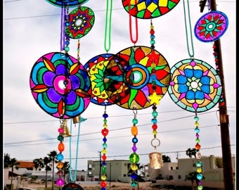 CD Suncatchers, mandelas, wind chimes, mobiles, colorful mobiles -FREE SHIPPING
