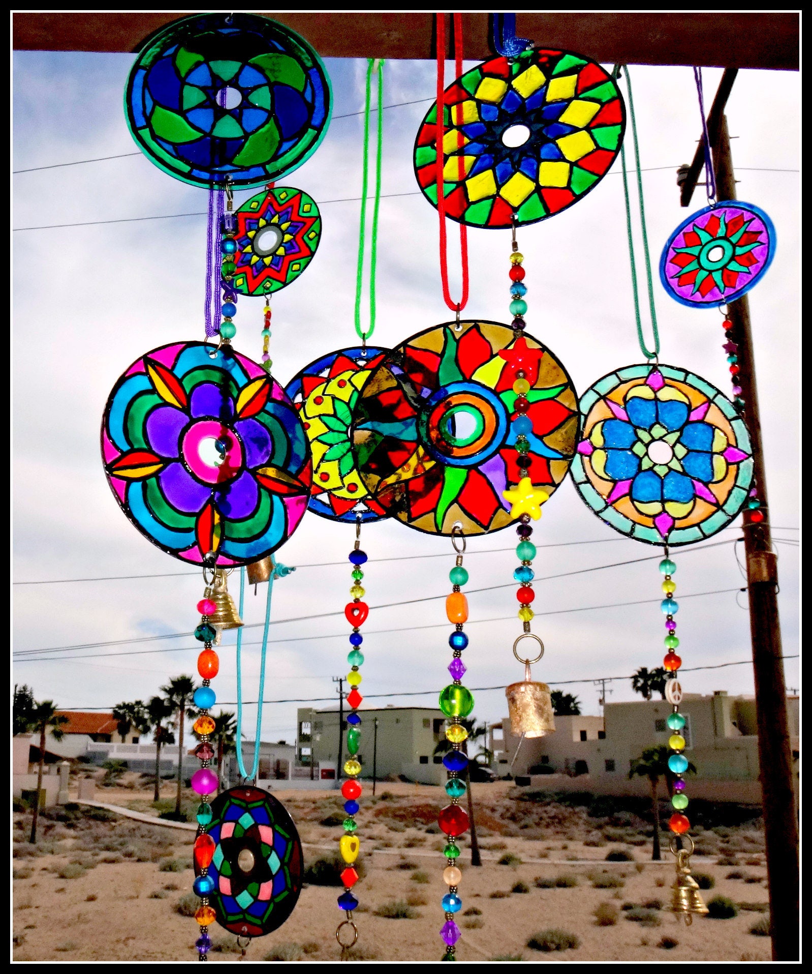 CD Suncatchers mandelas wind chimes mobiles colorful