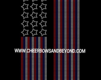 USA Rhinestone Cheer Bow Templete