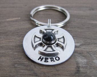 Cross Bezel Pet ID Tag - Dog Tag - Bridle Tag - Cat Tag - Hand Stamped Aluminum Tag
