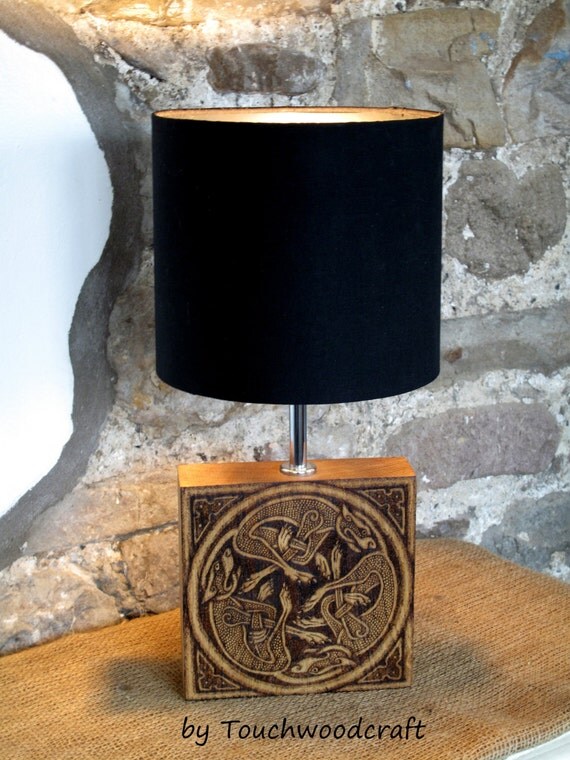 Unique Celtic table lamp base Norse Viking Art Pagan