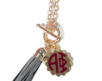 Alpha Phi Sorority Tassel Necklace