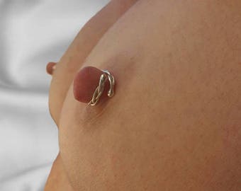 Non Piercing Nipple Ring Jewellery - Handmade in Solid Silver - Beautiful Body Jewelry any woman can wear - Braided, Twisted or Solid Style