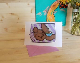 Black Salad Tossing Card/ Ass Eating Card/ Gay Man Sex Card/ Rim Job Card/ Sexy Greeting Card/ Toss Your Salad Card/ Sexual Innuendo Card