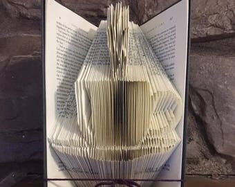 Cup and Saucer Book Sculpture