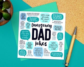Emergency Dad Jokes Card - Dad Birthday Card - Funny Birthday Card for dad - funny dad birthday card - funny fathers day card - paper plane