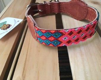 Mexican Dog Collar/ Dog Collars from Chiapas / Leather Dog Collars/ Chiapas dog collars size XS