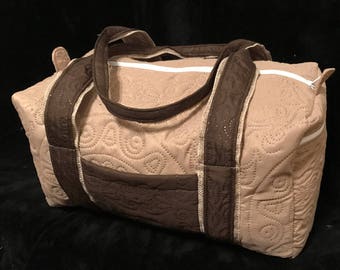 tan quilted bag