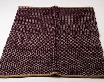 Plum and rustic woven rug, cotton rug, ecofriendly rug, rag rug, cotton rag rug, scandinavian rug, floor runner, woven rugs - READY TO SHIP