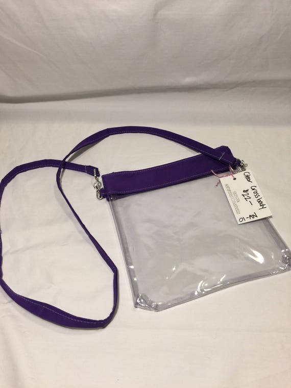 Crossbody Bag Clear Purse Stadium Bag Purple Clear Handbag