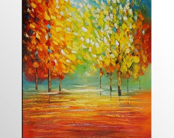 Oil Painting, Original Painting, Abstract Painting, Abstract Art, Canvas Art, Large Wall Art, Canvas Painting, Autumn Landscape Painting