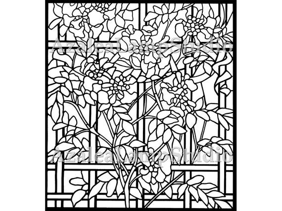 Window Panel, Window Insert Stained Glass Patterns, Pattern Designs, Garden SVG, Coloring Pages, Pattern Svg, Pattern Print, Tree Print