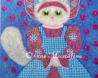 Acrylic painting "cat Iryna Russian"
