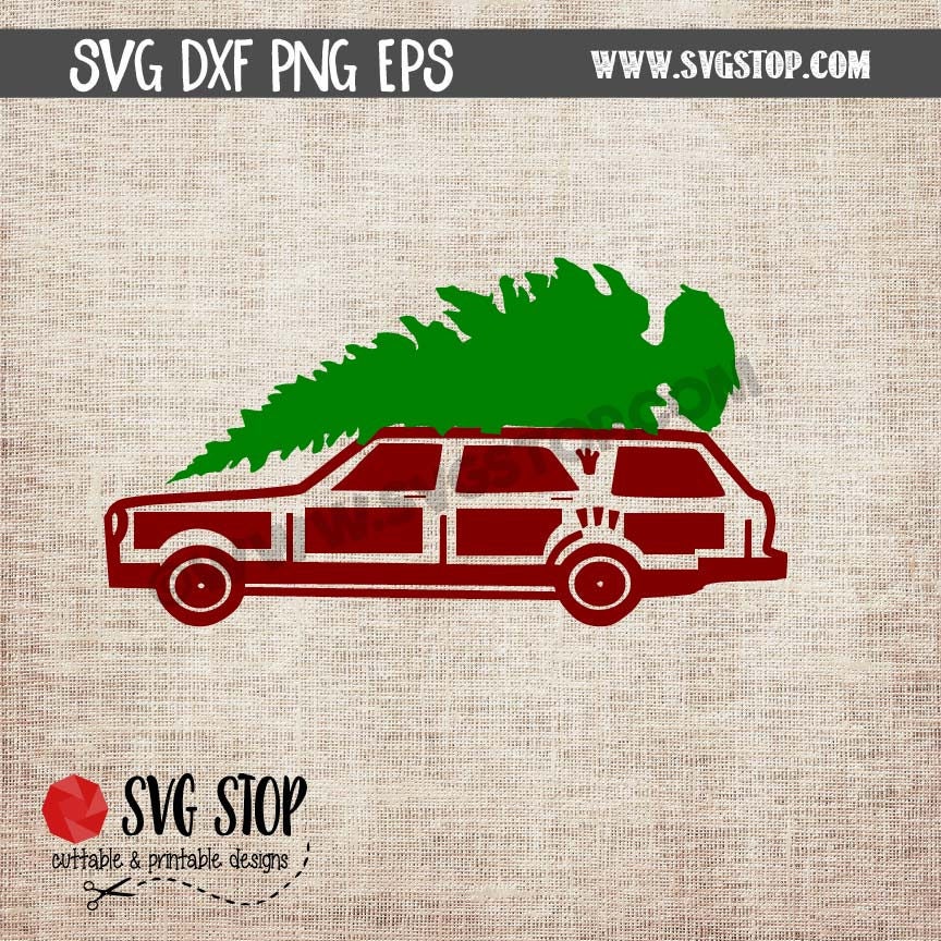 Christmas Tree Station Wagon SVG DXF PNG Eps Clipart Cut files