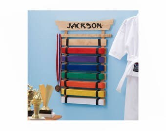 Personalized Karate Belt Display - 8 Belts