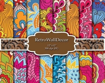 30%OFF Abstract Floral Digital Paper , Exotic Digital Paper , Abstract Digital Collage , Decoupage paper pack Instant Download Buy 2 Get 1