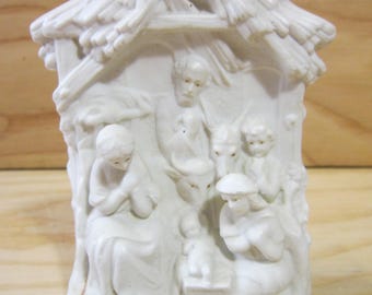 Vintage Small Nativity Scene * Mini Nativity * Holy Family Christmas Decor * Made in Germany
