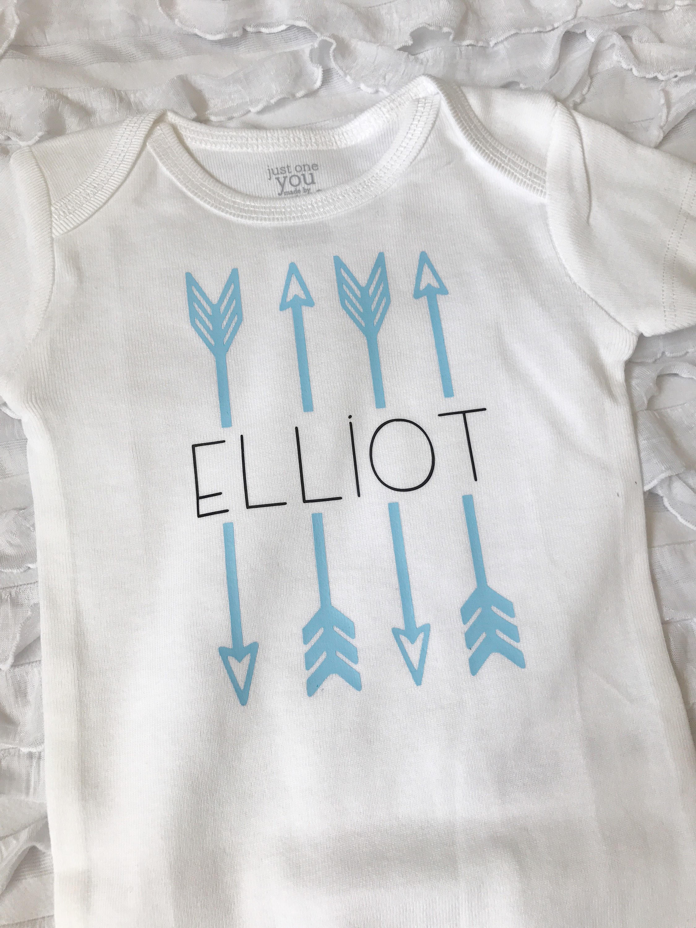 Arrows with Name bodysuit customized baby bodysuit. Baby bring