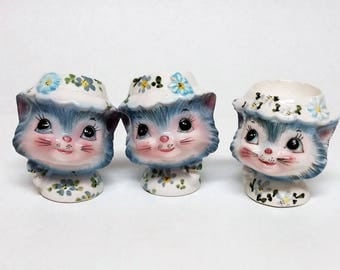Lefton Miss Priss Salt and Pepper Shakers and Egg Cup