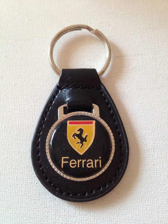 Ferrari Keychain Black Leather Key Chain