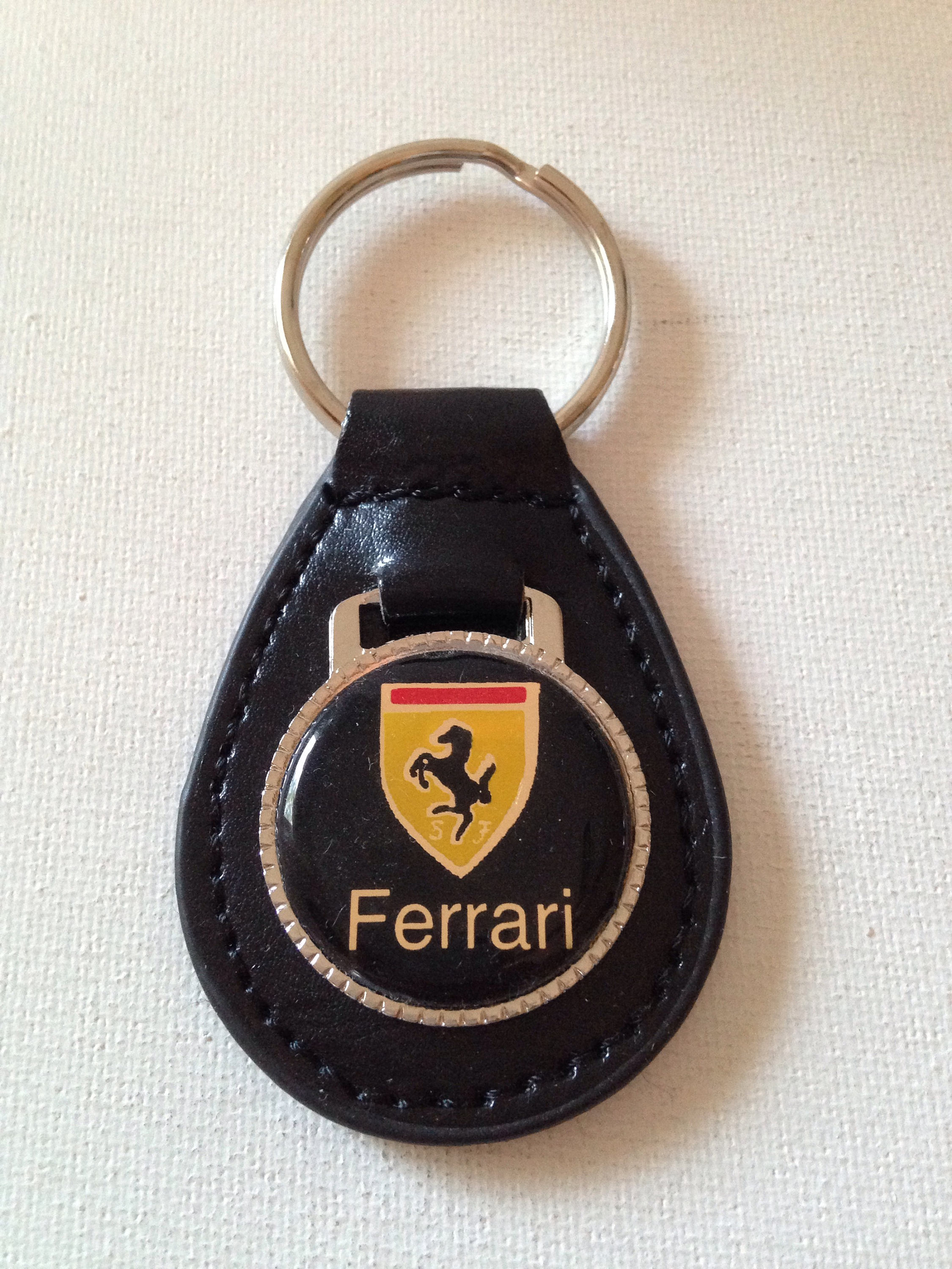 Ferrari Keychain Black Leather Key Chain