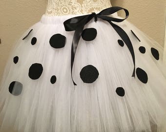 Halloween Tulle Costume, 101 dalmations, adult, teen, plus size