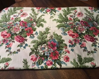 1950s Vintage Barkcloth Floral Fabric Yardage