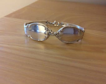 Reflection spoon bracelet silver plated, magic mirror bracelet