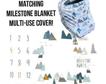 Milestone Baby Blanket, Monthly Milestone Blanket, Baby Blanket, Monthly Baby Blanket, Adventure Awaits, Baby Milestone Blanket, Baby Shower