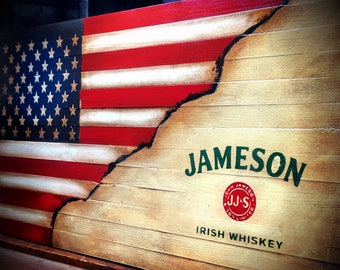 Jameson Whiskey Flag Rustic American Irish Jameson Whiskey Flag Rustic American Irish