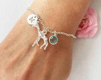 Giraffe bracelet, silver Giraffe bracelet, Giraffe ,Giraffe jewellery, Giraffe jewelry, silver Giraffe, silver bracelet, birthday gift,